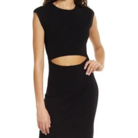 House of Harlow 1960 Front Cutout Ribbed Knit Mini Dress Size Medium - Picture 1 of 4